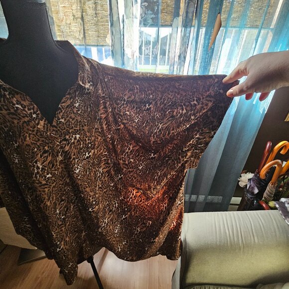 Yours | Plus Size - Brown Animal Print Oversized Fit Shirt - NWT - Picture 6 of 15